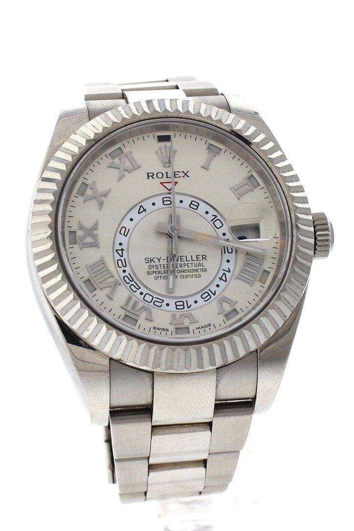 ROLEX Sky Dweller Ivory Dial 18K White Gold Oyster Automatic Men's Watch 326939