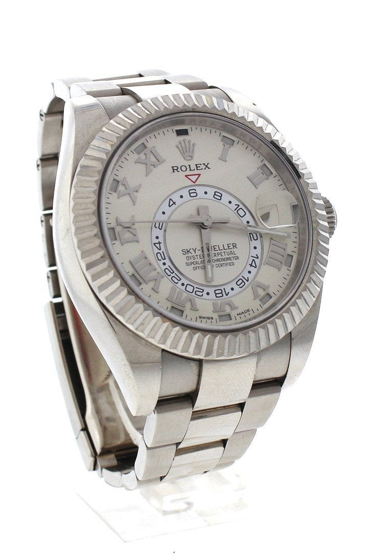 ROLEX Sky Dweller Ivory Dial 18K White Gold Oyster Automatic Men's Watch 326939