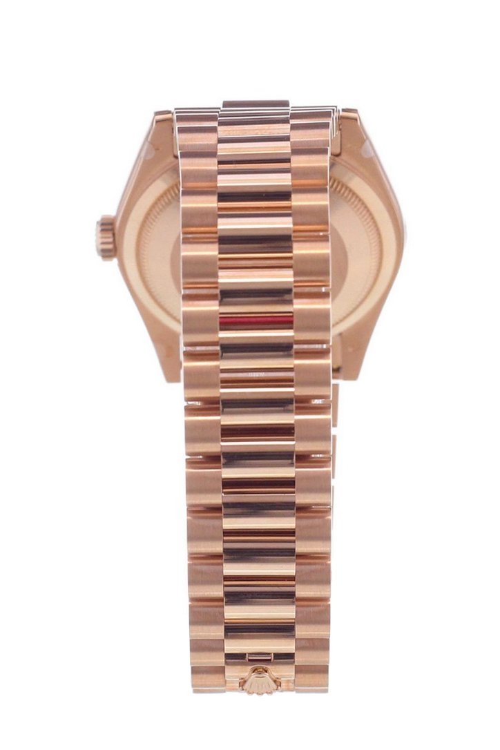 Rolex Day-Date 36 Carousel of pink mother-of-pearl Dial Fluted Bezel President Everose Gold Watch 118235