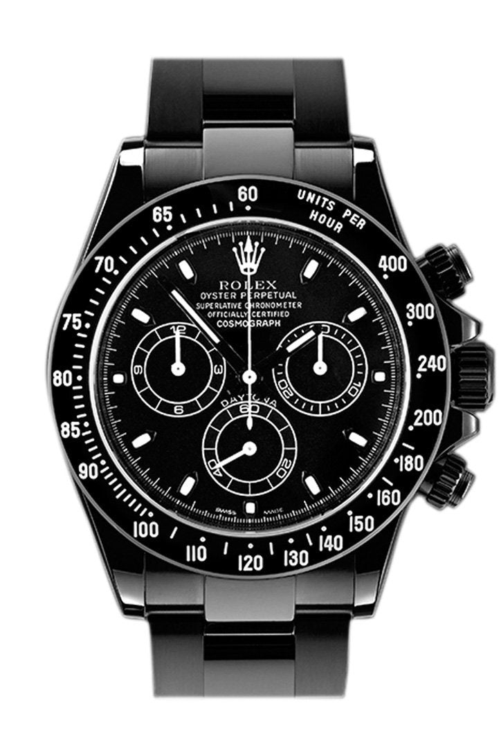 Rolex Black-pvd Cosmograph Daytona White Dial Stainless Steel Black Boc Coating Oyster Men's Watch